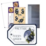 SET003/01 Hobbydots donkerblauw - zilver