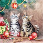 Servetten Magic of Christmas katten 5st