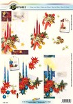 11055-352 Kerststukje met kaarsen