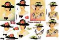 4169674 Dames met hoed, rozen