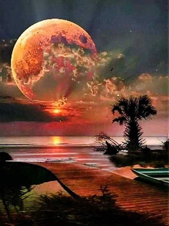 Diamond painting - Sunset - 40x50cm - Diamond Painting - Diamond Dotz