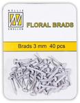Flp-gb002 Floral brads - 3mm wit glitter