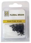 Flp-gb013 Floral brads 3mm zwart