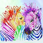 Dd8.005 Diamond Dotz - Rainbow Zebras