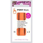 Pony black wool needles