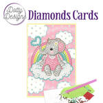 Dotty diamonds card - Pink Baby Elephant