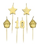 10 Party Cake Candles - 10 Jaar
