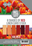 6 Shades of Red Linen Card Stock - A5