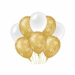 Decoration Balloons Gold/White - 16 jaar