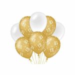 Decoration Balloons Gold/White - 18 jaar