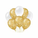 Decoration Balloons Gold/White - 60 jaar