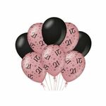 Decoration Balloons Rose/Black - 21 jaar