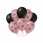 Decoration Balloons Rose/Black - 30 jaar