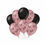 Decoration Balloons Rose/Black - 65 jaar