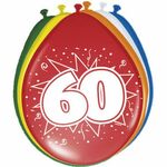 Leeftijd ballonnen 30cm 60 jaar 8st
