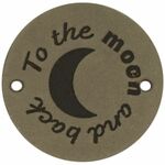 Leren label rond 3.5cm 2x Moon and back