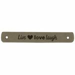 Leren label Live Love Laugh 2x Khaki