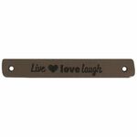 Leren label Live Love Laugh 2x Taupe