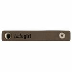 Leren label Little Girl 10x1.5 2x Taupe