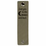Leren label Love you to the moon 2x Khki