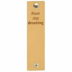 Leren label Never stop dreaming 2x Nat.