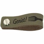 Leren label - Geniet - 2st Khaki