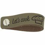 Leren label - Let's cook - 2st Khaki