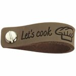 Leren label - Let's cook - 2st Taupe