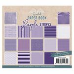 Card deco Paper book - Purple stripes