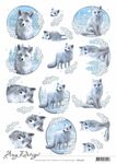 3D knipvel - Amy Design - Winter Foxes