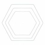 Metalen ringen Hexagon wit - Set 3st