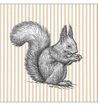Servetten - Etching Squirrel Lines 5st