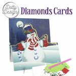 Diamond easel card - Snowman with Bird