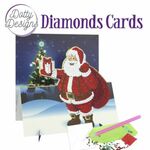 Diamond easel card - Santa with Present