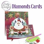 Diamond easel card - Santa with Deers