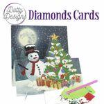 Diamond easel card - Snowman with Tree