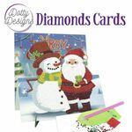 Diamond easel card - Santa and Snowman