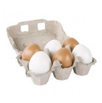 Plastic eieren in doosje - 6cm - Set 6st