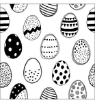 Servetten Easter Eggs all over Black 5st