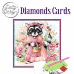 Diamonds cards - Raccoon in Dress