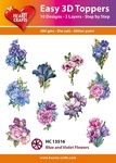 3D Easy design - Blue and Violet Flowers