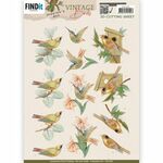JA - Vintage Birds - Wooden Birdhouse