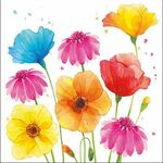 Servetten - Watercolour bloemen 5st