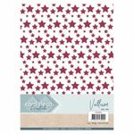 Card Deco - Vellum A4 - Stars Red 6st