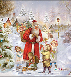 Servetten - Santa bringing Presents 5st