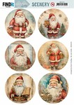 Card Deco Scenery - Santa Round