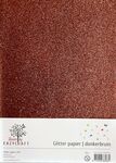 Eazycraft Glitterpapier A4 - Donkerbruin