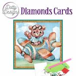 Diamonds cards - Teddybear in Airplane