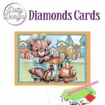 Diamonds cards - Teddybear on Train