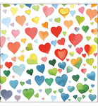 Servetten - Colourful Hearts 5st